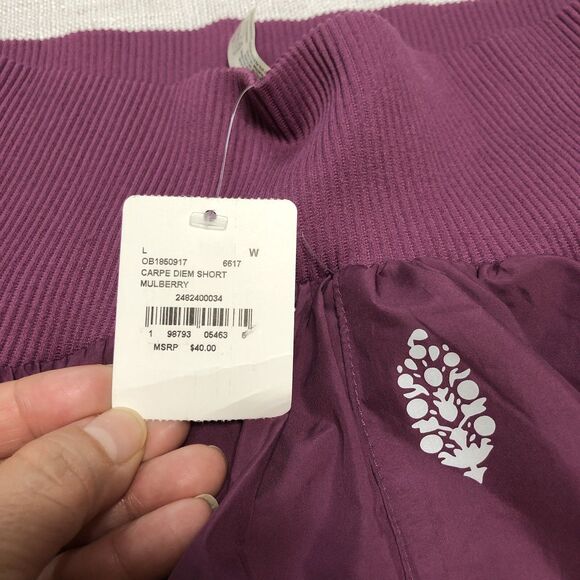 Free People Movement Carpe Diem Shorts Womens L Mulberry Lined Athleisure Run - Picture 5 of 14